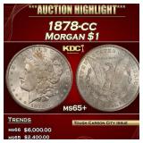 1878-cc Morgan Dollar $1 ms65+ SEGS