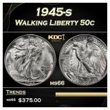 1945-s Walking Liberty Half Dollar 50c Grades GEM+