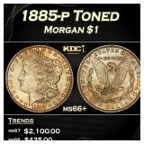 1885-p Morgan Dollar Toned $1 ms66+ SEGS
