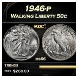 1946-p Walking Liberty Half Dollar 50c Grades ms66