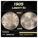 1905 Liberty Nickel 5c Grades ms65