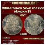 1880-s Morgan Dollar Toned Near Top Pop! $1 ms68+