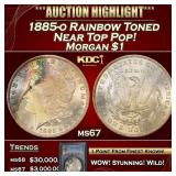 PCGS 1885-o Morgan Dollar Rainbow Toned Near Top P
