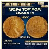 1909-s Lincoln Cent TOP POP! 1c ms66 bn SEGS