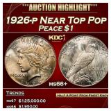 1926-p Peace Dollar Near Top Pop $1 ms66+ SEGS