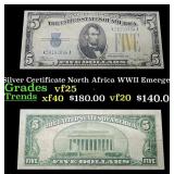 1934A $5 Silver Certificate North Africa WWII Emer