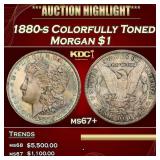 1880-s Morgan Dollar Colorfully Toned $1 ms67+ SEG
