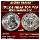 1932-s Washington Quarter Near Top Pop 25c ms65+ S