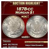 1878-cc Morgan Dollar $1 ms65+ SEGS