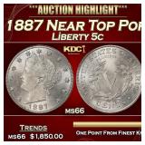 1887 Liberty Nickel Near Top Pop 5c ms66 SEGS