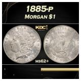 1885-p Morgan Dollar $1 Grades ms62+