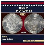 1896-p Morgan Dollar $1 Grades ms65