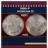 1890-p Morgan Dollar $1 Grades ms63