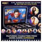 12 Coin James Gunn Superman Gold Plated Round Coll