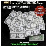 10x **STAR NOTES** 1957 $1 Blue Seal Silver Certif