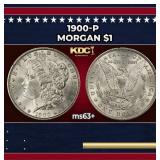 1900-p Morgan Dollar $1 Grades ms63+