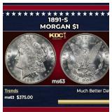 1891-s Morgan Dollar $1 Grades ms63