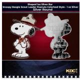 Shaped 1oz Silver Bar - Snoopy Beagle Scout Leader
