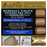 MARSHALL FIELDS 10 Coin UNC Peace $1 Roll Rare BLU