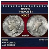 1926-s Peace Dollar $1 ms65+ SEGS