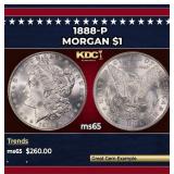 1888-p Morgan Dollar $1 Grades ms65