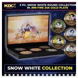 5 Coin Disney Snow White Gold Plated Round Collect