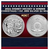 2024 Disney Mickey & Minnie Christmas 1 oz .999 Si