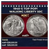 1940-s Walking Liberty Half Dollar TOP POP! 50c ms