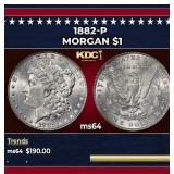 1882-p Morgan Dollar $1 Grades ms64