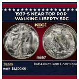 1937-s Walking Liberty Half Dollar Near Top Pop 50