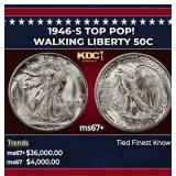 1946-s Walking Liberty Half Dollar TOP POP! 50c ms