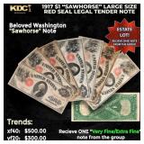 1x 1917 $1 Large Size Red Seal Legal Tender Note 