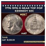1776-1976-d Kennedy Half Dollar Near Top Pop 50c m