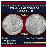 1879-p Morgan Dollar Near Top Pop! $1 ms66+ SEGS