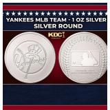 Yankees MLB Team - 1 oz Silver Round Round