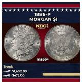 1886-p Morgan Dollar $1 ms66+ SEGS