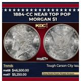 1884-cc Morgan Dollar Near Top Pop $1 ms67+ SEGS