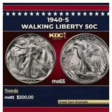 1940-s Walking Liberty Half Dollar 50c Grades ms65