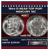 1944-d Mercury Dime Near Top Pop! 10c ms68 FSB SEG