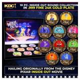 10 Coin Disney Pixar Inside Out Gold Plated Round