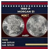 1886-p Morgan Dollar $1 Grades ms65+