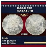 1878-p 8tf Morgan Dollar $1 ms65+ SEGS