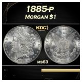 1885-p Morgan Dollar $1 Grades ms63