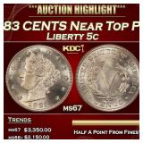 1883 CENTS Liberty Nickel Near Top Pop 5c ms67 SEG