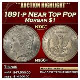 1891-p Morgan Dollar Near Top Pop $1 ms66+ SEGS