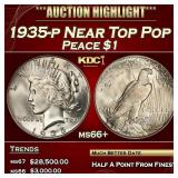 1935-p Peace Dollar Near Top Pop $1 ms66+ SEGS