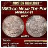 1883-cc Morgan Dollar Near Top Pop $1 ms67+ SEGS
