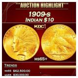 1909-s Gold Indian Eagle $10 ms65+ SEGS