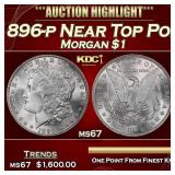 1896-p Morgan Dollar Near Top Pop! $1 ms67 SEGS
