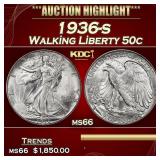 1936-s Walking Liberty Half Dollar 50c ms66 SEGS